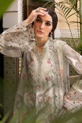 Maria B Lawn Pakistani Suit Restocked/Maria B Luxury Lawn 25/14B/Beige