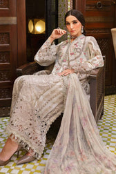 Maria B Lawn Pakistani Suit Restocked/Maria B Luxury Lawn 25/14B/Beige