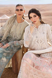 Maria B Lawn Pakistani Suit Restocked/Maria B Luxury Lawn 25/15B/Beige&Sea Green