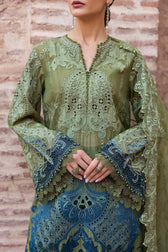 Maria B Lawn Pakistani Suit Restocked/Maria B Luxury Lawn 25/1A/Olive