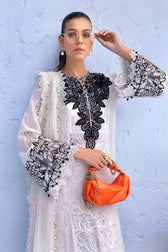 Maria B Lawn Pakistani Suit Restocked/Maria B Luxury Lawn 25/5A/Off White
