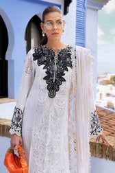 Maria B Lawn Pakistani Suit Restocked/Maria B Luxury Lawn 25/5A/Off White