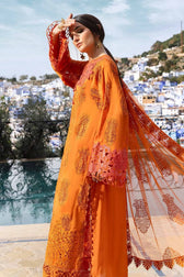 Maria B Lawn Pakistani Suit Restocked/Maria B Luxury Lawn 25/5B/Orange