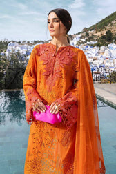 Maria B Lawn Pakistani Suit Restocked/Maria B Luxury Lawn 25/5B/Orange