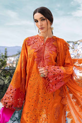 Maria B Lawn Pakistani Suit Restocked/Maria B Luxury Lawn 25/5B/Orange