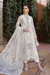 Maria B Lawn Pakistani Suit Restocked/Maria B Luxury Lawn 25/6A/Pearl White