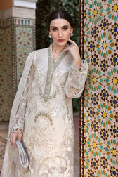Maria B Lawn Pakistani Suit Restocked/Maria B Luxury Lawn 25/6A/Pearl White