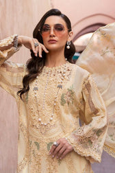 Maria B Lawn Pakistani Suit Restocked/Maria B Luxury Lawn 25/9A/Yellow