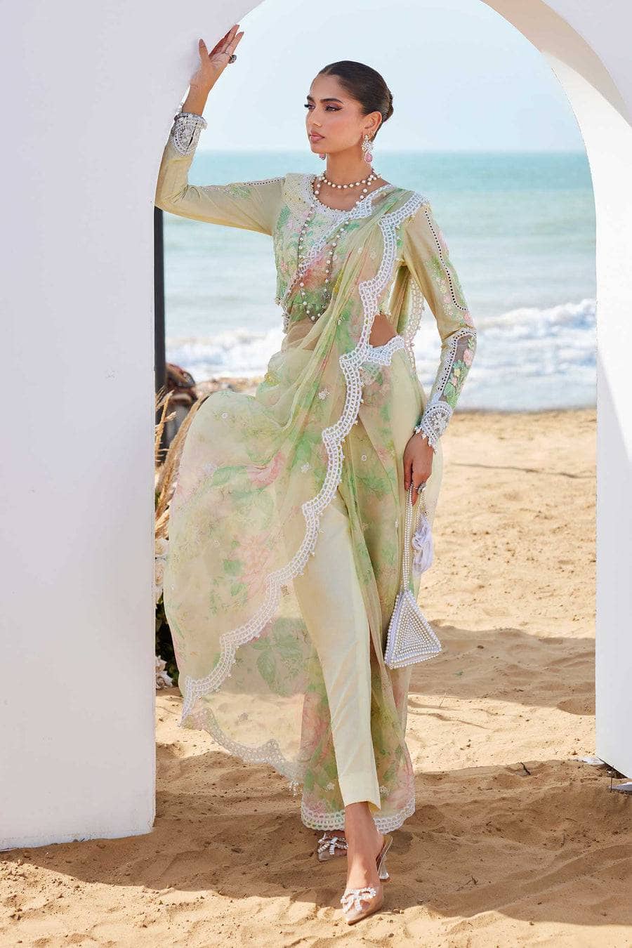 Restocked/Maria B Luxury Lawn 25/Vol 2/D 04/Yellow