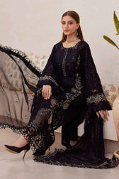 Restocked/Maria B Luxury Lawn 25/Vol 2/D 3/Black & Coffee