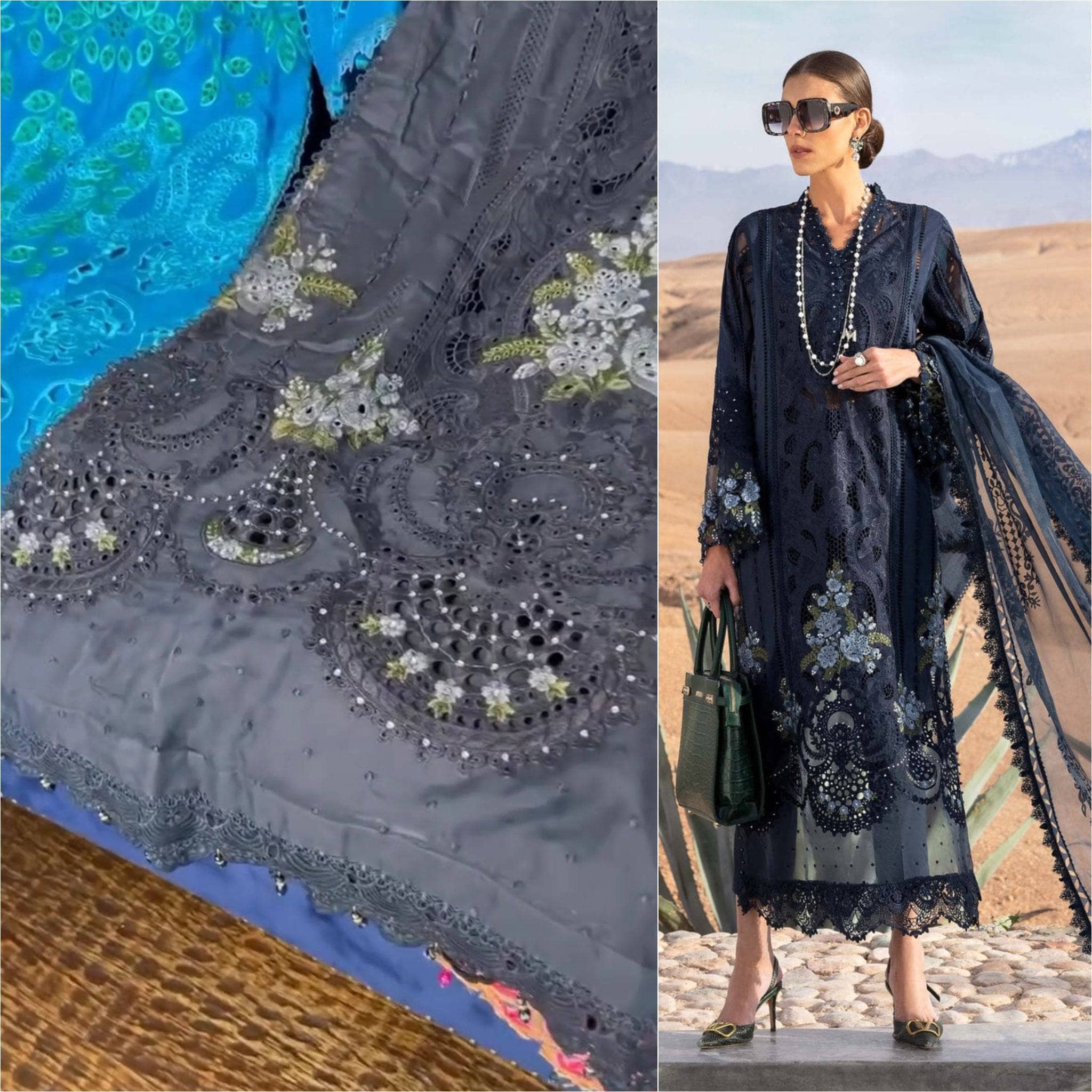 Stitched Look of Unstitched Maria B Luxury Lawn 25/5A/Size - XL L M S