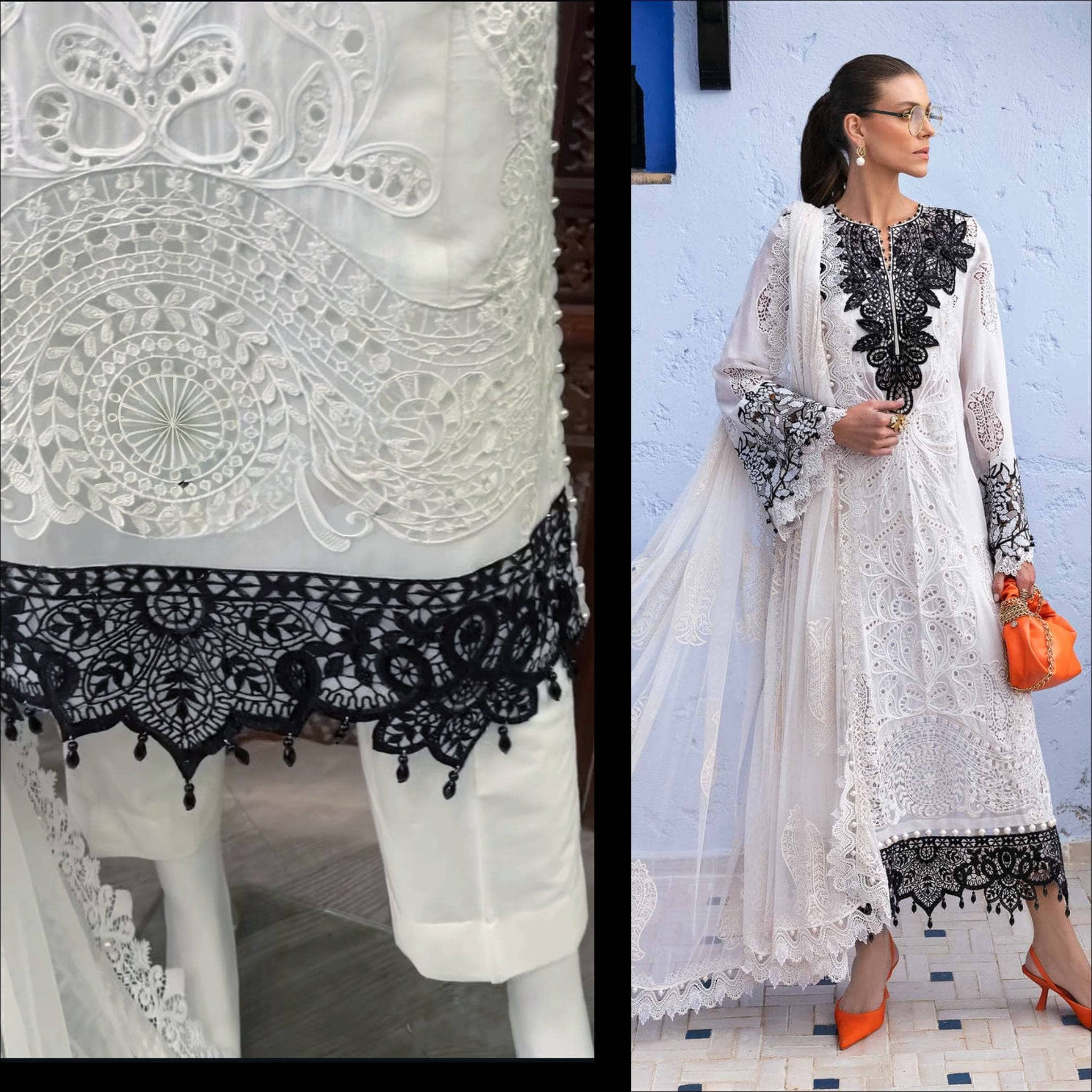 Stitched Look of Unstitched Maria B Luxury Lawn 25/5A/Size - XL L M S