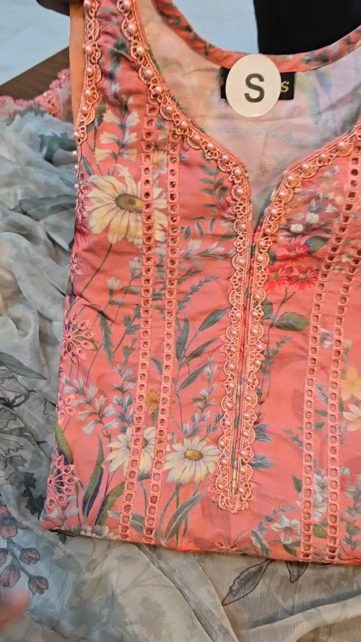 Stitched Look of Unstitched Maria B M Prints 25/8A/Size - XL L M S