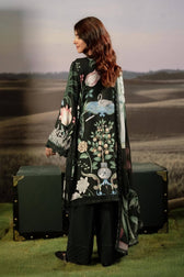 Maria B M Basics 25/Fall-Winter/Embroidered Arabic Lawn Suit | MB-PFUS25-04A/Black