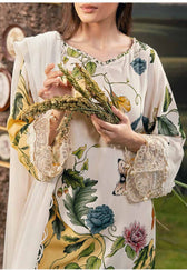 Maria B M Basics Winter Pakistani Suits Maria B M Basics 25/Fall-Winter/Embroidered Arabic Lawn Suit | MB-PFUS25-07A/