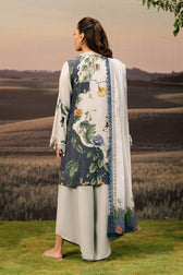 Maria B M Basics 25/Fall-Winter/Embroidered Arabic Lawn Suit | MB-PFUS25-07B/Grey & Blue
