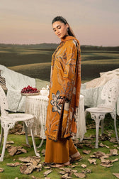 Maria B M Basics 25/Fall-Winter/Embroidered Arabic Lawn Suit | MB-PFUS25-08A/Brown