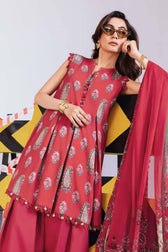 Maria B M Basics Winter Pakistani Suits Maria B M Basics/Vol 2/Linen/Red/10 A
