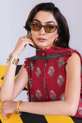 Maria B M Basics Winter Pakistani Suits Maria B M Basics/Vol 2/Linen/Red/10 A