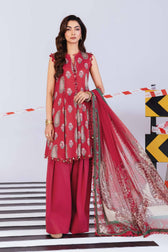 Maria B M Basics Winter Pakistani Suits Maria B M Basics/Vol 2/Linen/Red/10 A