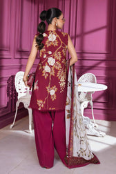 Maria B M Basics Winter Pakistani Suits Maria B M Basics/Vol 2/Linen Suit/2B/Maroon