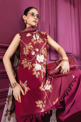 Maria B M Basics Winter Pakistani Suits Maria B M Basics/Vol 2/Linen Suit/2B/Maroon