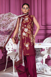 Maria B M Basics Winter Pakistani Suits Maria B M Basics/Vol 2/Linen Suit/2B/Maroon