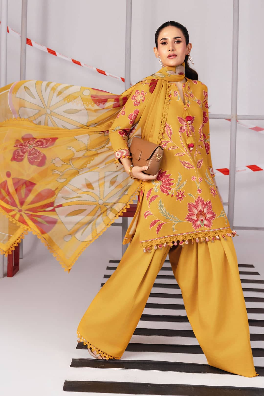 Maria B M Basics Winter Pakistani Suits Maria B M Basics/Vol 2/Slub Khaddar/4B/Mustard