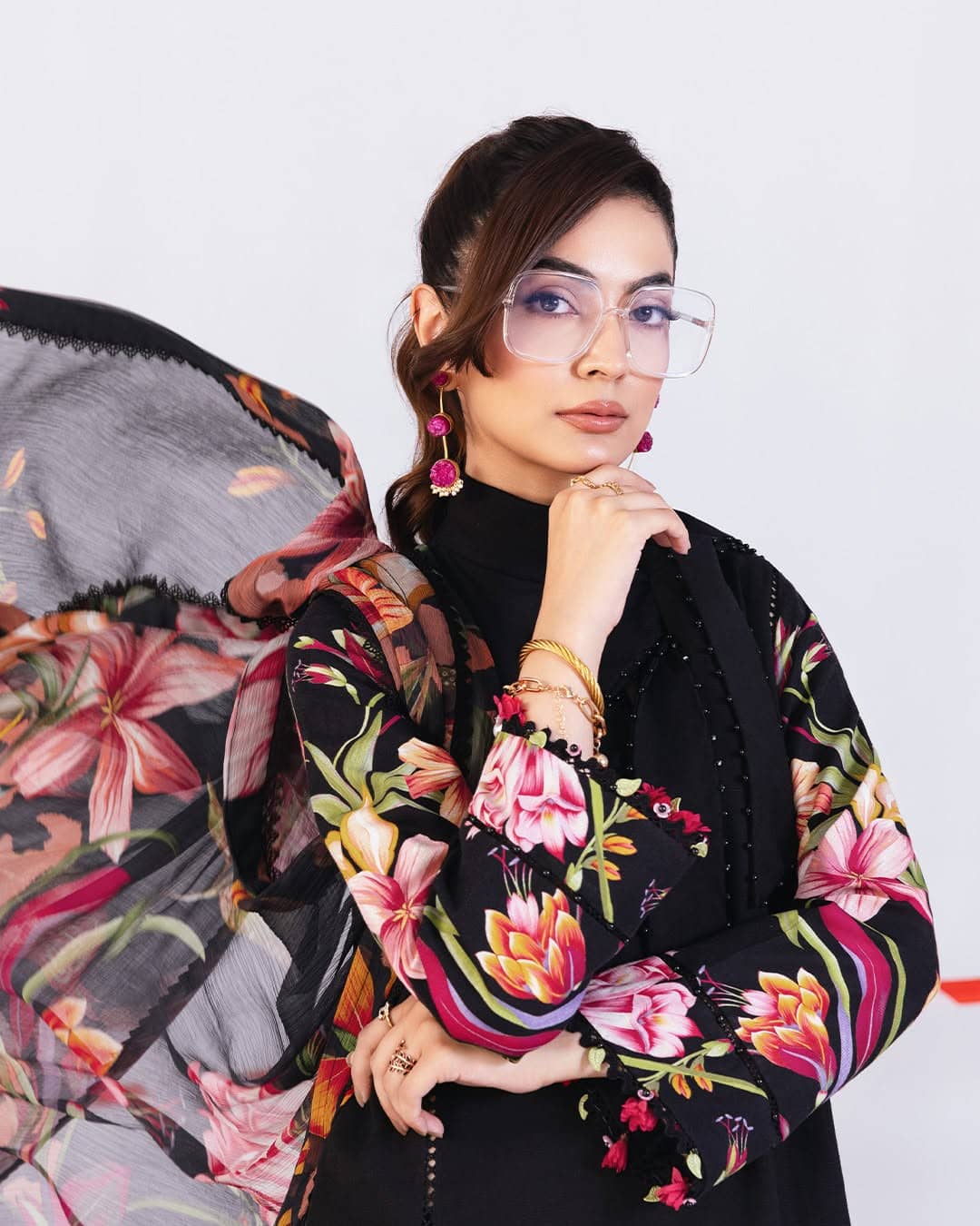 Maria B M Basics Winter/Vol 2/Slub Khaddar/1B/Black