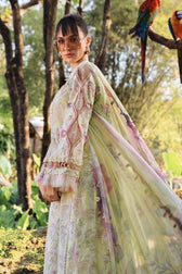 Restocked/Maria B M Prints 26/Safari Scape/1 B/Yellow/Chiffon Dupatta