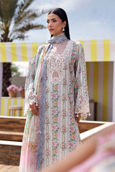 Maria B M Prints 26/Vol 2/10B/Off White&Blue