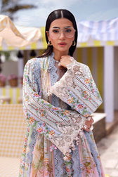 Maria B M Prints 26/Vol 2/10B/Off White&Blue
