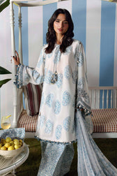 Restocked/Maria B M Prints 26/Vol 2/9A/White &Blue