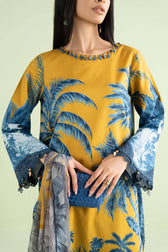 Sale‼️Maria B M Prints 26/Safari Scape/11 A/Mustard/Chiffon Dupatta