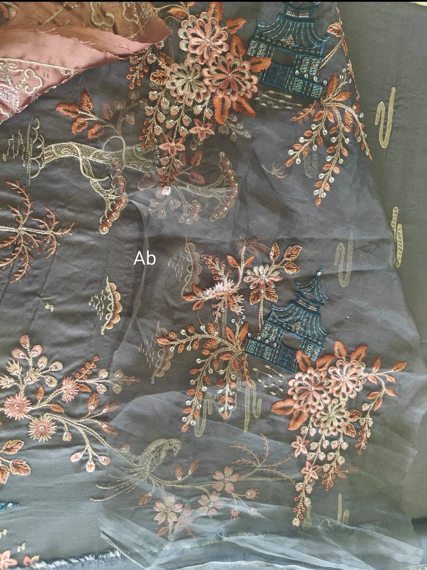 Maria B M Prints open pics Open Pic/Maria B M Prints 25/Vol 2/1B/Winter Edit/Grey/Twill Linen/Wool Shawl