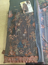 Maria B M Prints open pics Open Pic/Maria B M Prints 25/Vol 2/1B/Winter Edit/Grey/Twill Linen/Wool Shawl