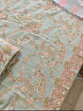 Open Pic/Maria B M Prints/Fall Edit 26/8 B/Irish Linen Suit/Sea Green/Shawl