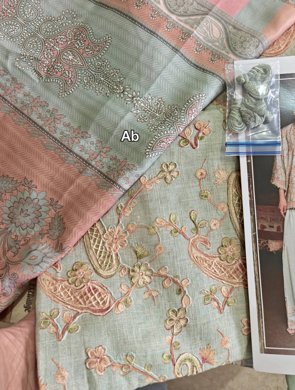 Open Pic/Maria B M Prints/Fall Edit 26/8 B/Irish Linen Suit/Sea Green/Shawl