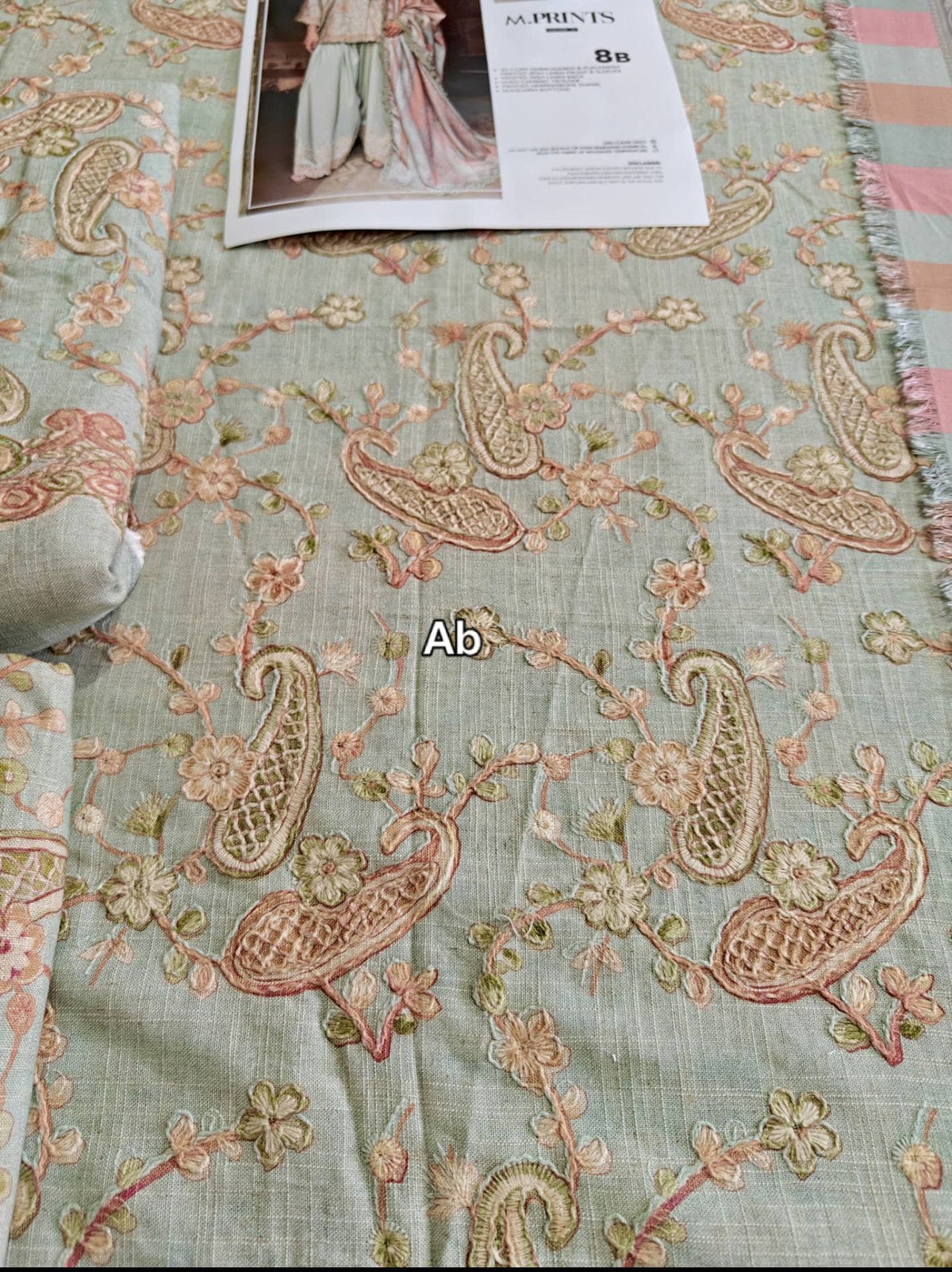 Open Pic/Maria B M Prints/Fall Edit 26/8 B/Irish Linen Suit/Sea Green/Shawl