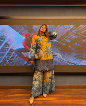 Spotted in Maria B M Prints 26/Safari Scape/11 A/Mustard/Chiffon Dupatta