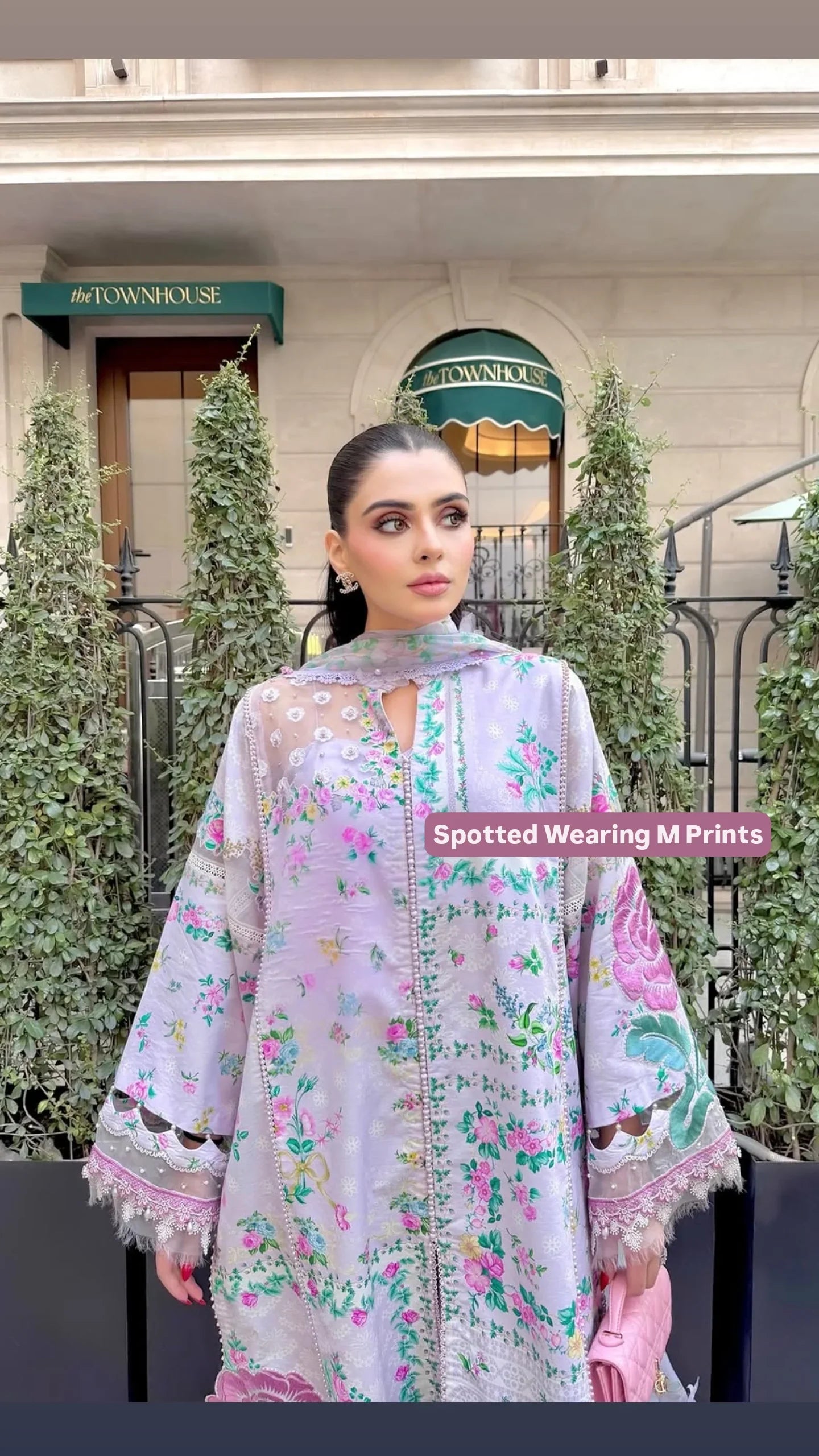 Spotted in Maria B M Prints 26/Safari Scape/4 A/Lilac/Chiffons Dupatta