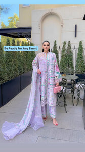 Spotted in Maria B M Prints 26/Safari Scape/4 A/Lilac/Chiffons Dupatta