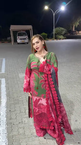 Spotted in Sale‼️Maria B M Prints 26/Safari Scape/11 B/Green/Chiffon Dupatta