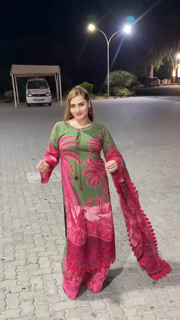 Spotted in Sale‼️Maria B M Prints 26/Safari Scape/11 B/Green/Chiffon Dupatta