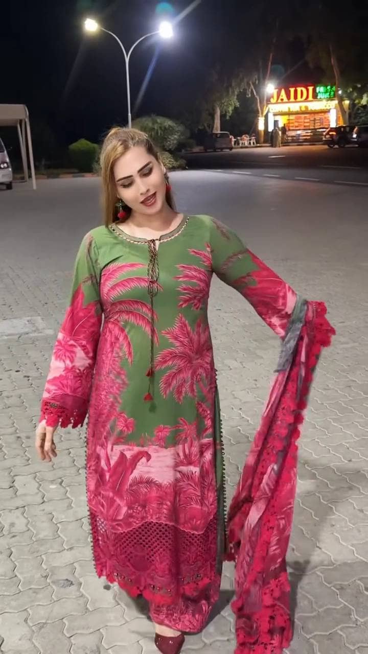 Spotted in Sale‼️Maria B M Prints 26/Safari Scape/11 B/Green/Chiffon Dupatta