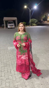 Spotted in Sale‼️Maria B M Prints 26/Safari Scape/11 B/Green/Chiffon Dupatta