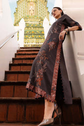 Maria B M Prints Winter Collection Maria B M Prints 25/Vol 2/1B/Winter Edit/Grey/Twill Linen/Wool Shawl