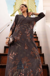 Maria B M Prints Winter Collection Maria B M Prints 25/Vol 2/1B/Winter Edit/Grey/Twill Linen/Wool Shawl