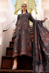 Maria B M Prints Winter Collection Maria B M Prints 25/Vol 2/1B/Winter Edit/Grey/Twill Linen/Wool Shawl