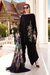 Maria B M Prints Winter Collection Maria B M Prints 25/Vol 2/2B/Winter Edit/Black/Twill Linen/Wool Shawl